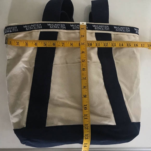 Canvas Tote Zip closure Cream/Navy McCarter&English - Picture 6 of 10